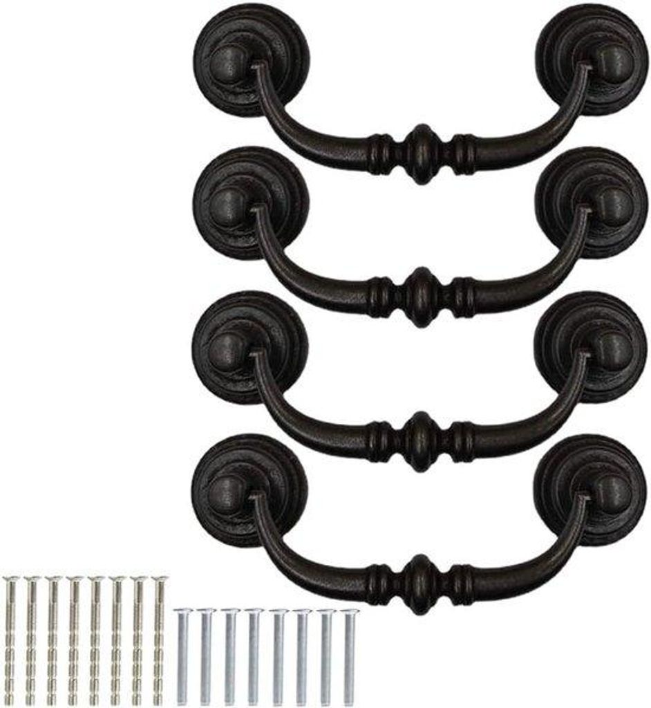 Schwarze Metall Türgriffe 12,5cm