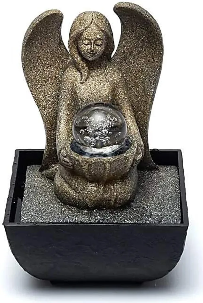 Fontaine Décorative Ange Blanc M - Fontaine d'Intérieur Zen avec Pompe