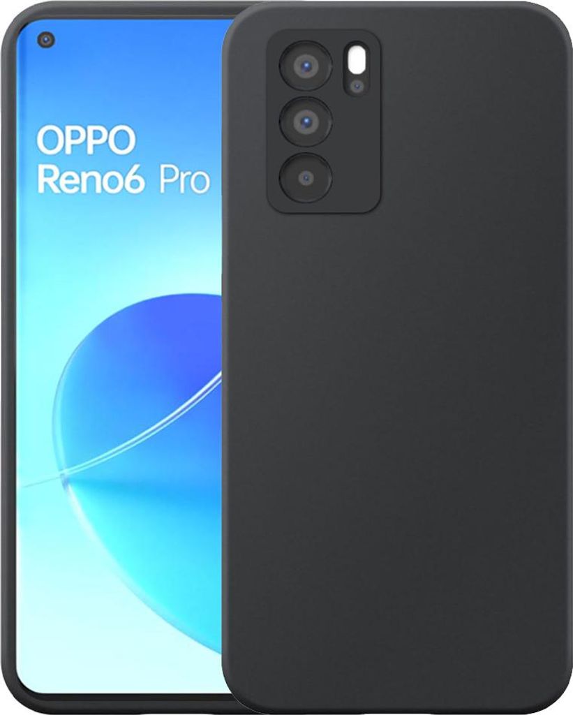 Geeignet für Oppo Reno 6 Pro 5G Phone Case Schwarz Flexible Silikon TPU Case - Flexible Back Cover Case Silikon TPU - Schwarz - Smartphonics