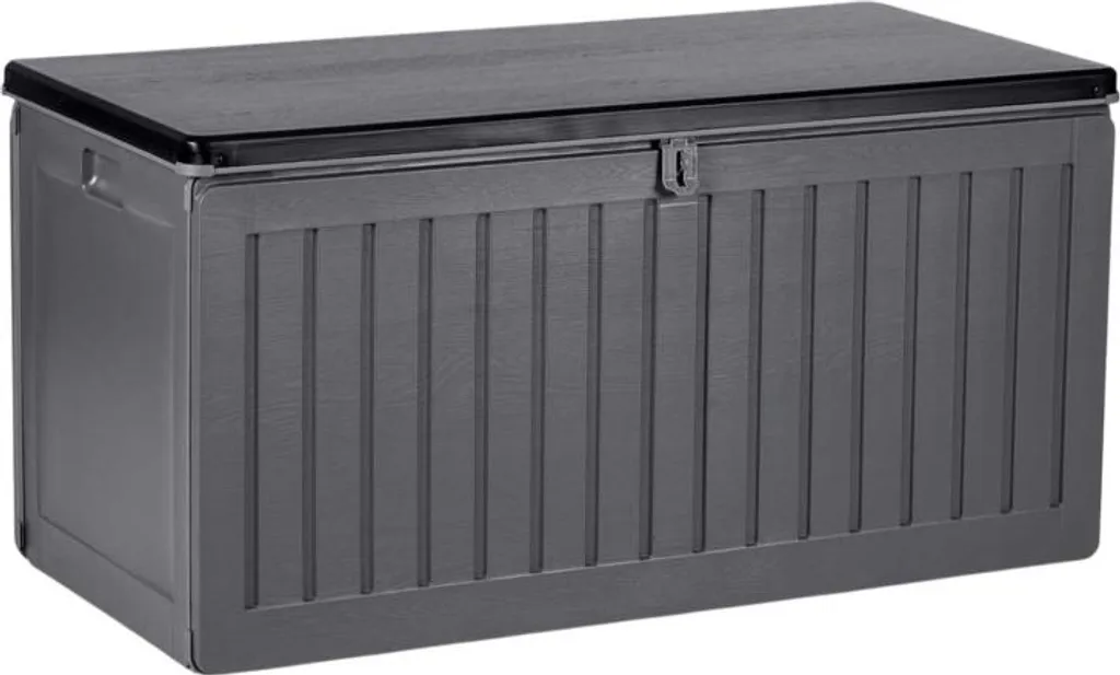 Cassetta da Giardino Grigio 270L - Baule Esterno Resistente 109x51x55cm