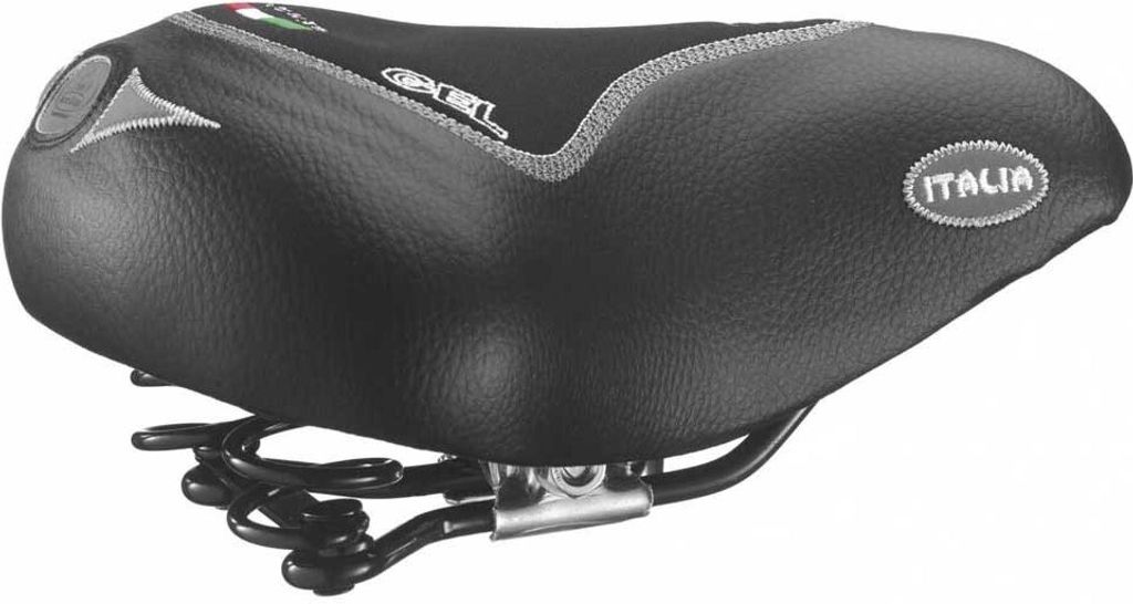 Selle Montegrappa 1101 Max Comfort Gel Sattel Schwarz 200 mm Schwarz 200 mm