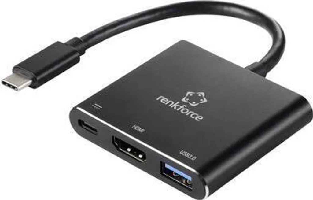 Renkforce RF-5133676 Adattatore USB-C a HDMI 4K 60Hz con PD 60W e USB 3.0