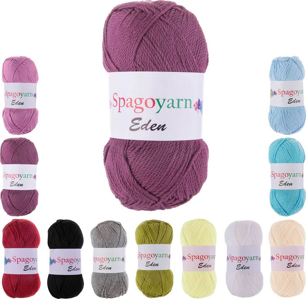 100g Strickgarn Eden Uni Häkelgarn Strickwolle Handstrickgarn Sommergarn Klassikstrickgarn Farbwahl, Farbe:25 brombeere