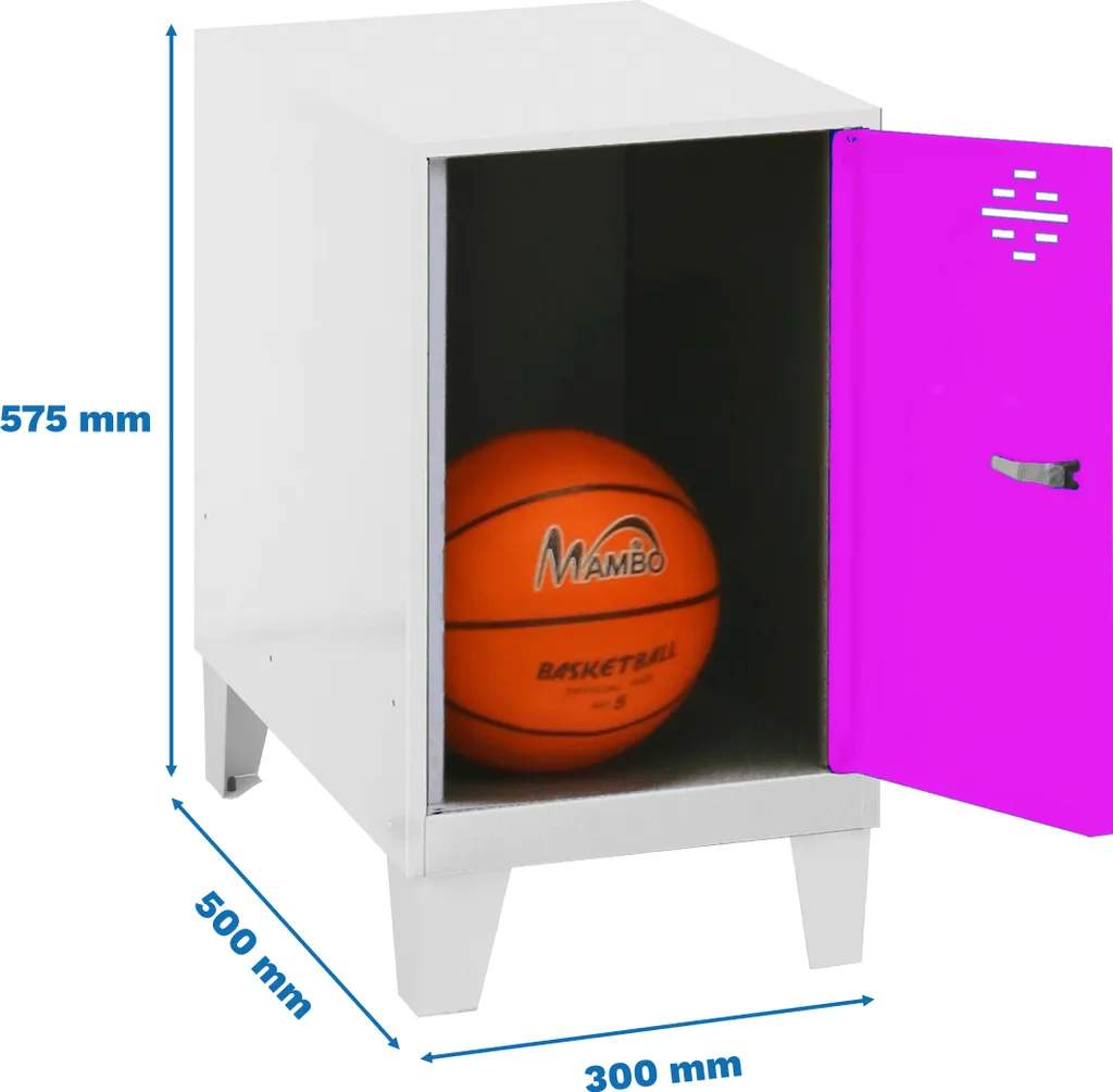 Vestiaire compact Simonrack DISM blanc et rose 30x50x57,5 cm métal
