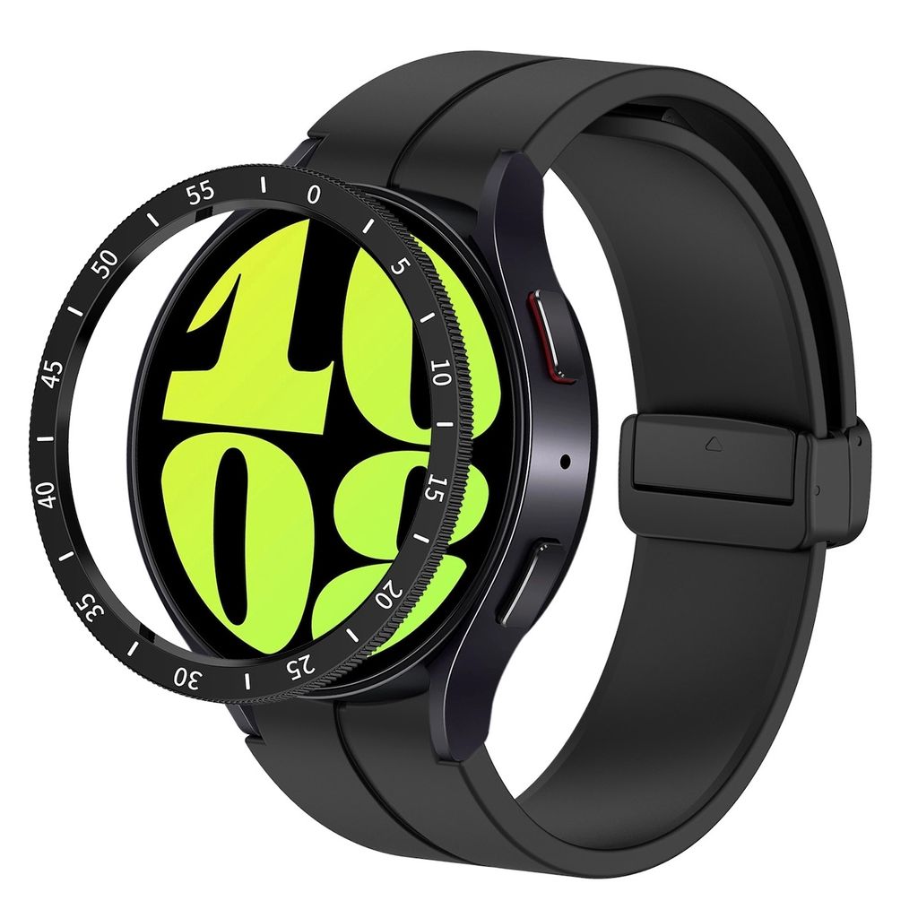 Für Samsung Galaxy Watch 6 Classic 43mm Smartwatch Schutzrahmen Zeitstrahl Black
