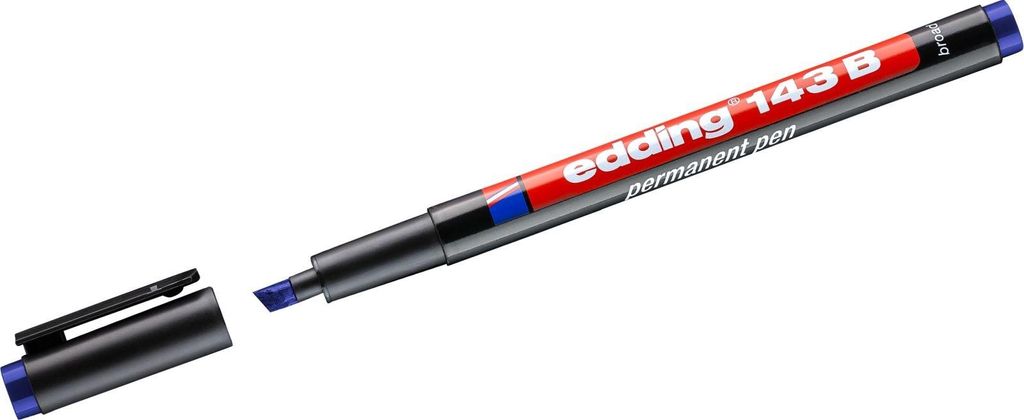 Permanentný popisovač, OHP, 1 mm, EDDING "143 B", modrý Obrázok produktu 