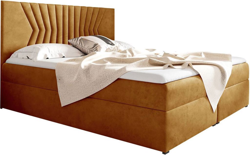 Boxspringbett ASTRE 160x200 fresh 37 Doppelbett mit Bettkästen und Matratzen
