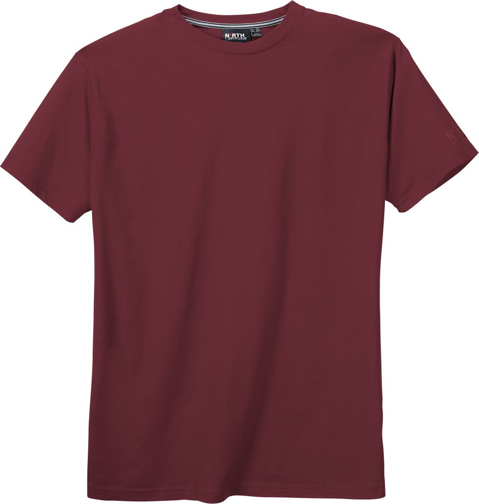 North Latitude Basic T-Shirt bordeaux Übergröße
