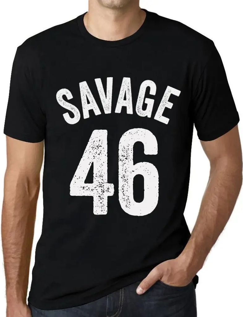 Herren Grafik T-Shirt Savage 46 Geschenk 46. Geburtstag Jahrestag 46 Jahre Jubiläum 46 Jährige Mann Jahrgang 1978 Kurzarm Lustige Druck
