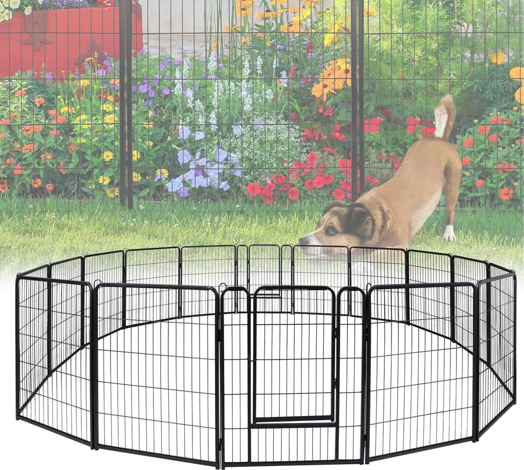 Cage Parc de Sécurité pour Animaux 16 Panneaux - Évitez les Fugues de Chiots