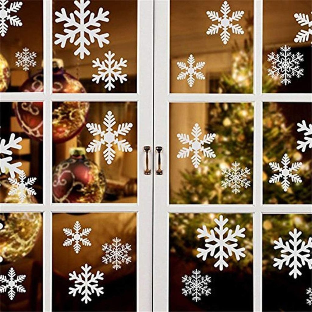 108 Weihnachten Fensterbilder Fensterdeko Schneeflocken Produktbild 