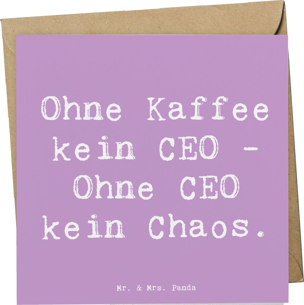 Mr. & Mrs. Panda Grußkarte Spruch CEO ohne Chaos - Produktbild 