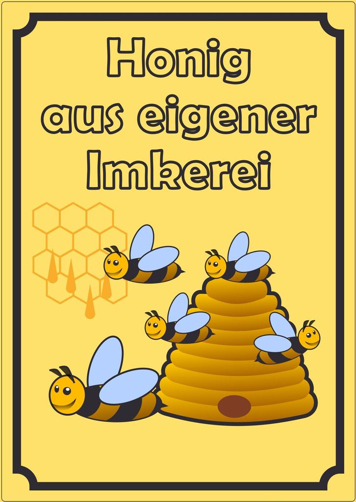 Werbeaufkleber Aufkleber Honig Hochkant A9 (37x52mm)