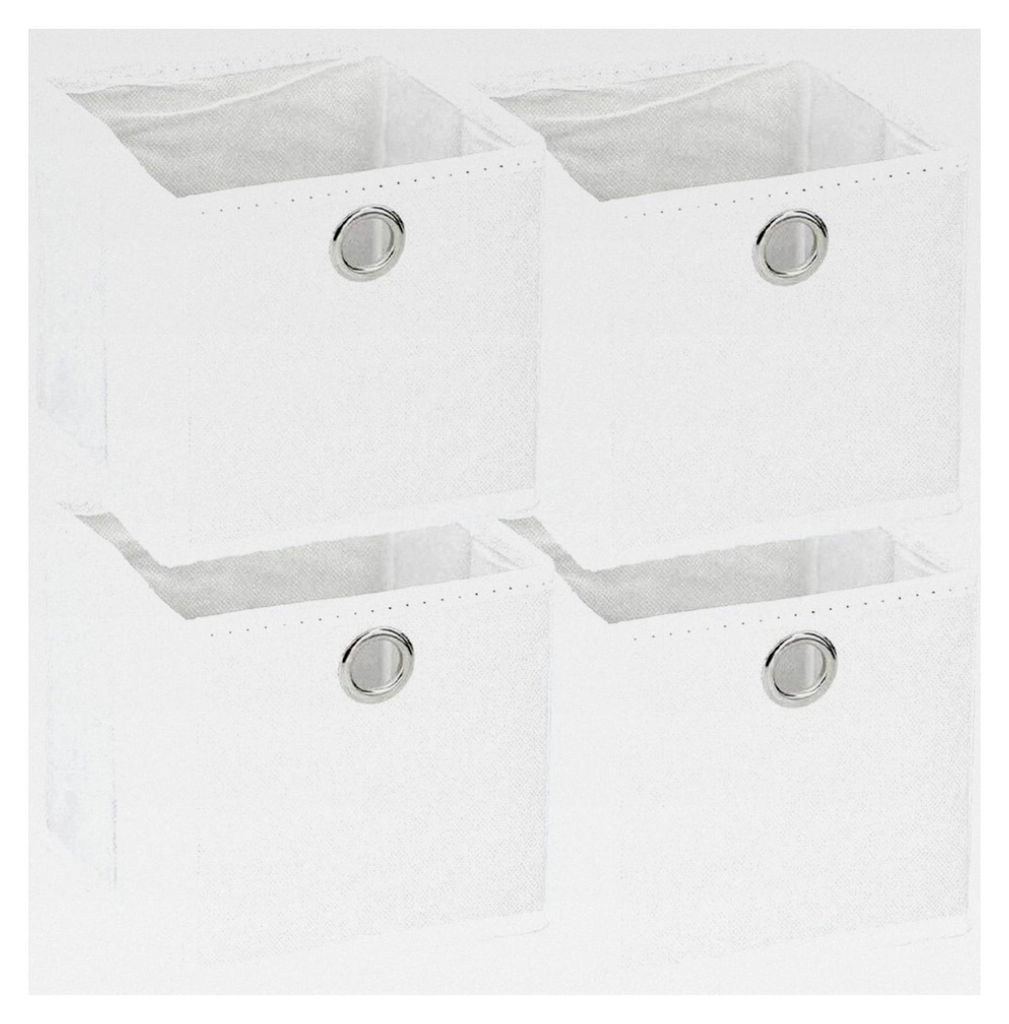 4er Set Faltboxen ca. 15x15x15 cm Weiß - Faltbare Aufbewahrungsboxen für Schubladen und Kleinteile