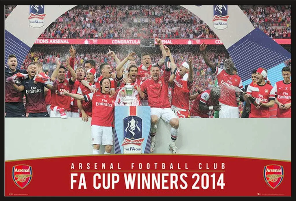 Cadre Photo Shinsuke® Noir avec Affiche Arsenal FA Cup 2014 Plastique