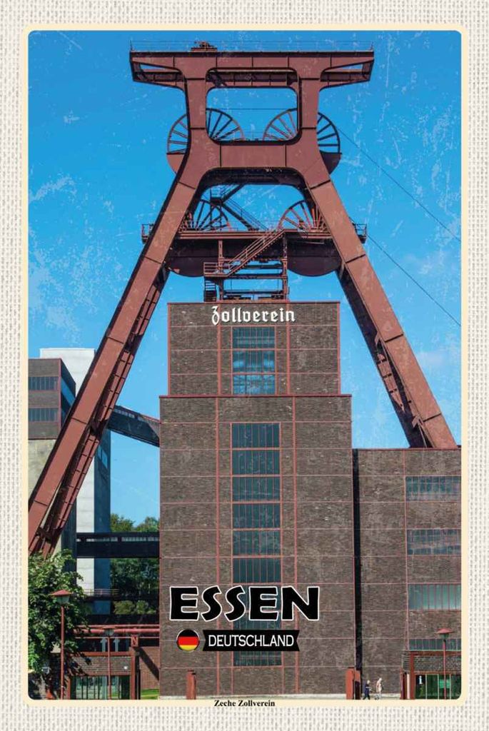 vianmo Holzschild 30x20 cm Essen Deutschland Zeche Zollverein Bildmotiv Reisemotiv Abenteuer Reisen