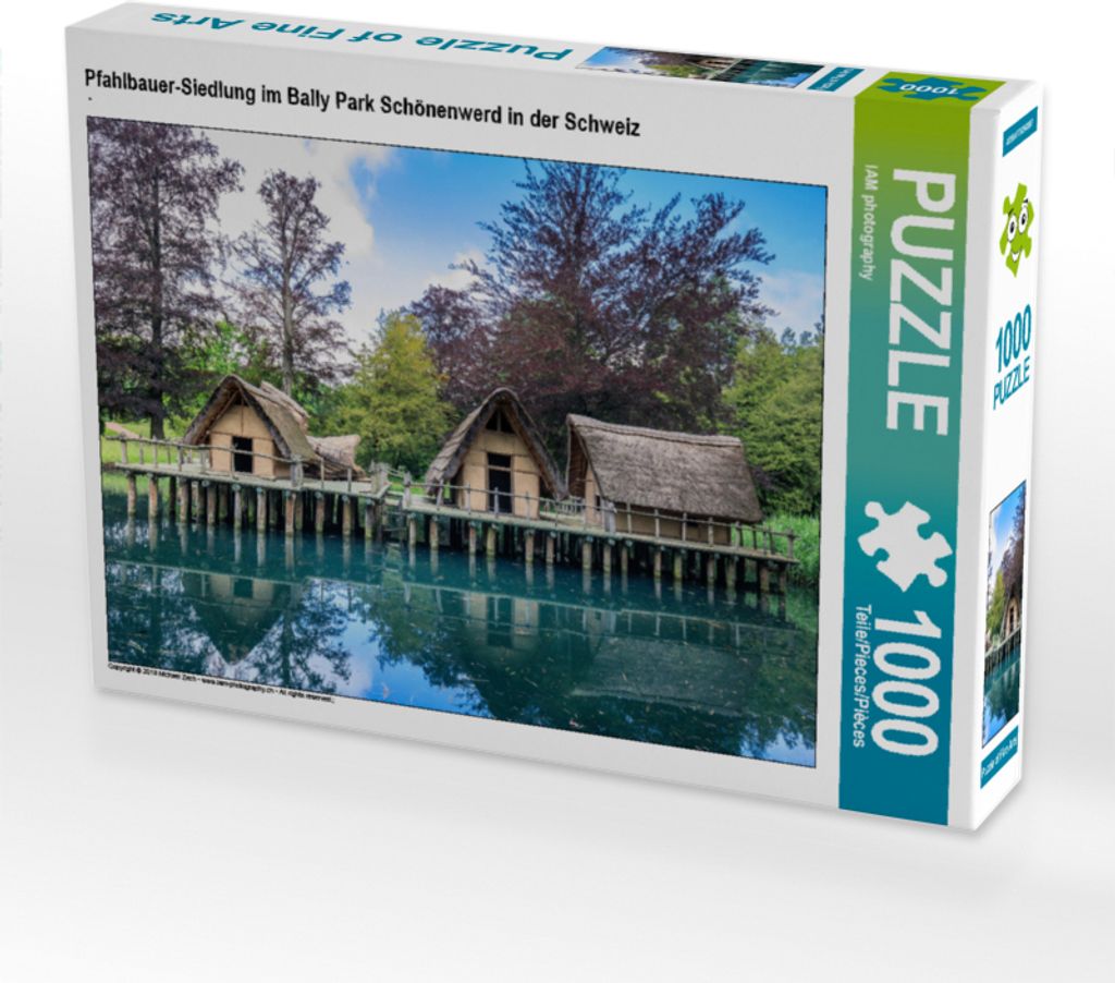 CALVENDO Puzzle Pfahlbauer-Siedlung im Bally Park Schönenwerd in der Schweiz | 1000 Teile Lege-Größe 64x48cm Foto-Puzzle für glückliche Stunden