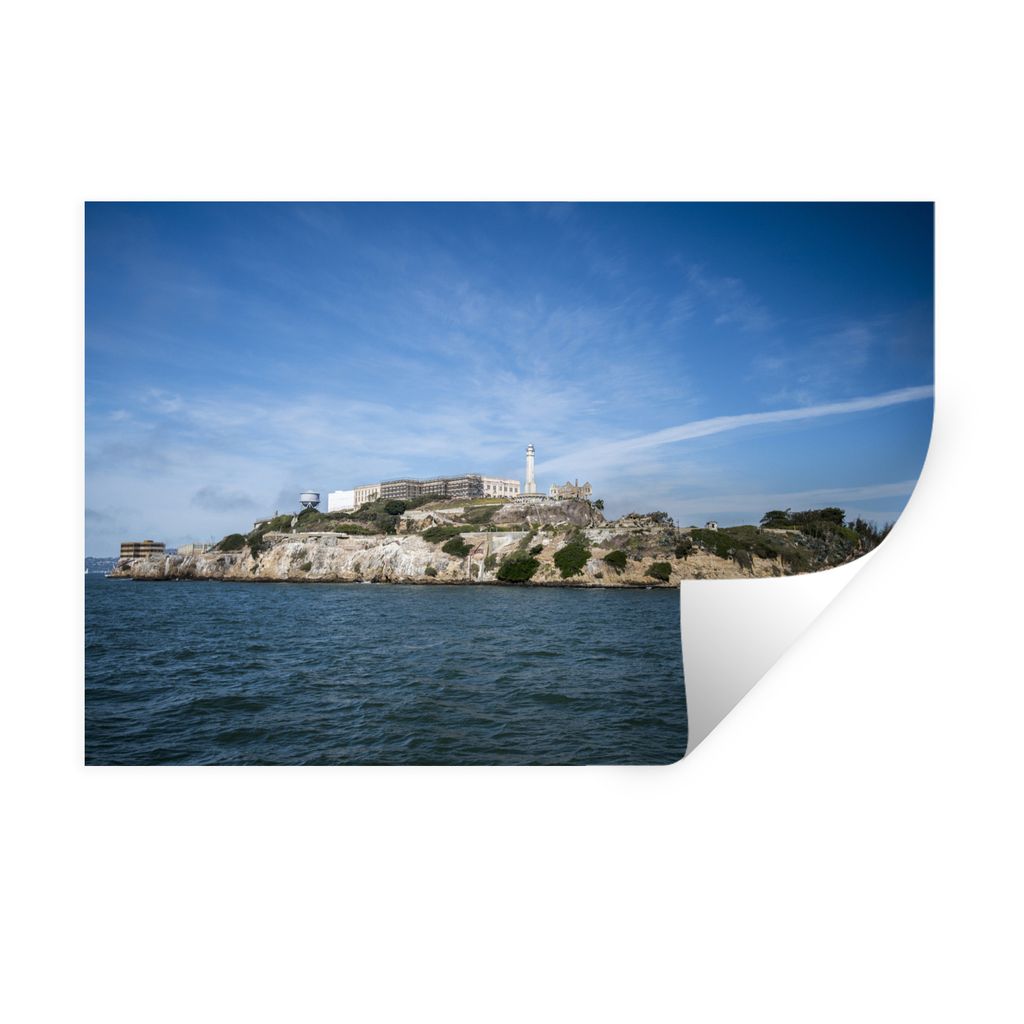 MuchoWow Wandtattoo Wandsticker Wandaufkleber Blauer Himmel auf der Insel Alcatraz in den Vereinigten Staaten 30x20 cm Selbstklebend und Repositi...