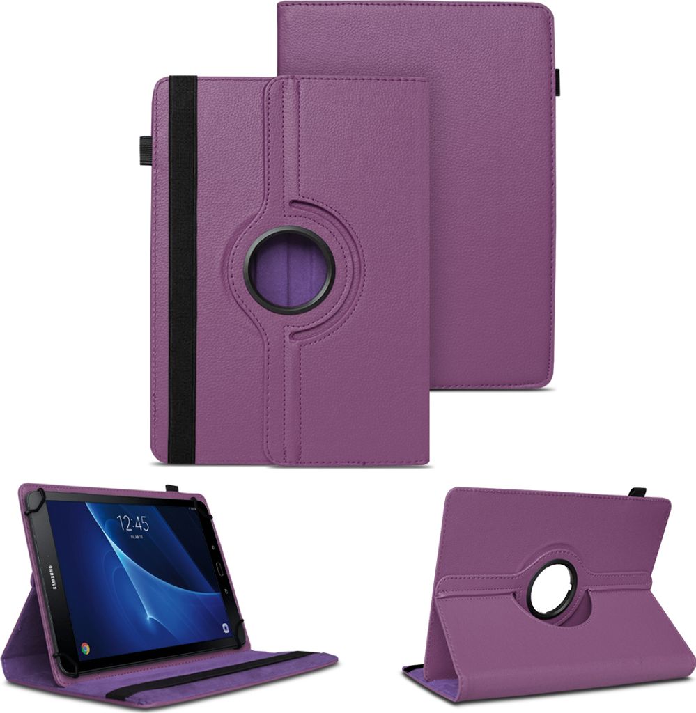 Tablet Hülle für Samsung Galaxy Tab A6 10.1 2016 360° Drehbar Case Cover SchutzFarben:Lila