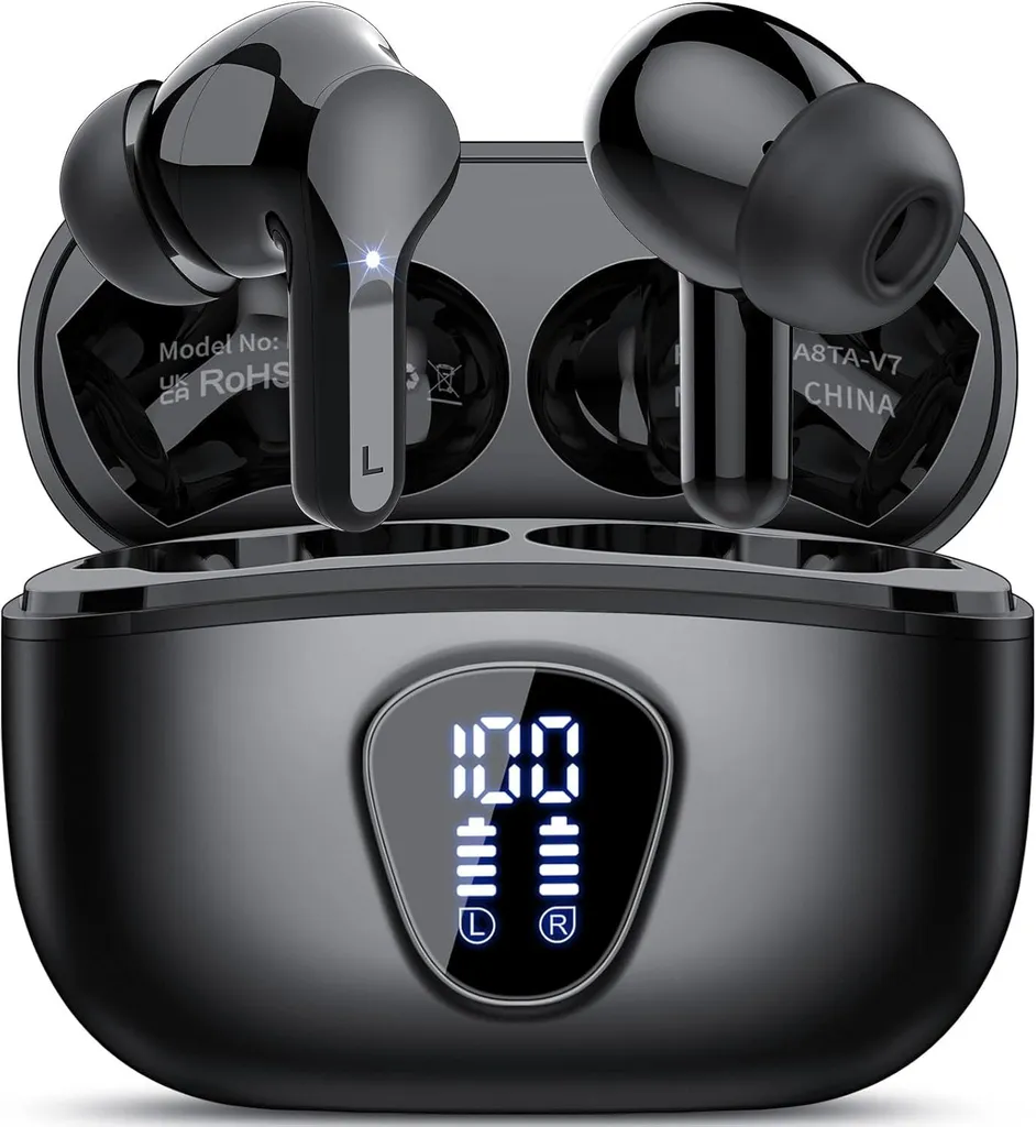 Cuffie Wireless IP7 Bluetooth 5.4 - Audio Immersivo e Display LED