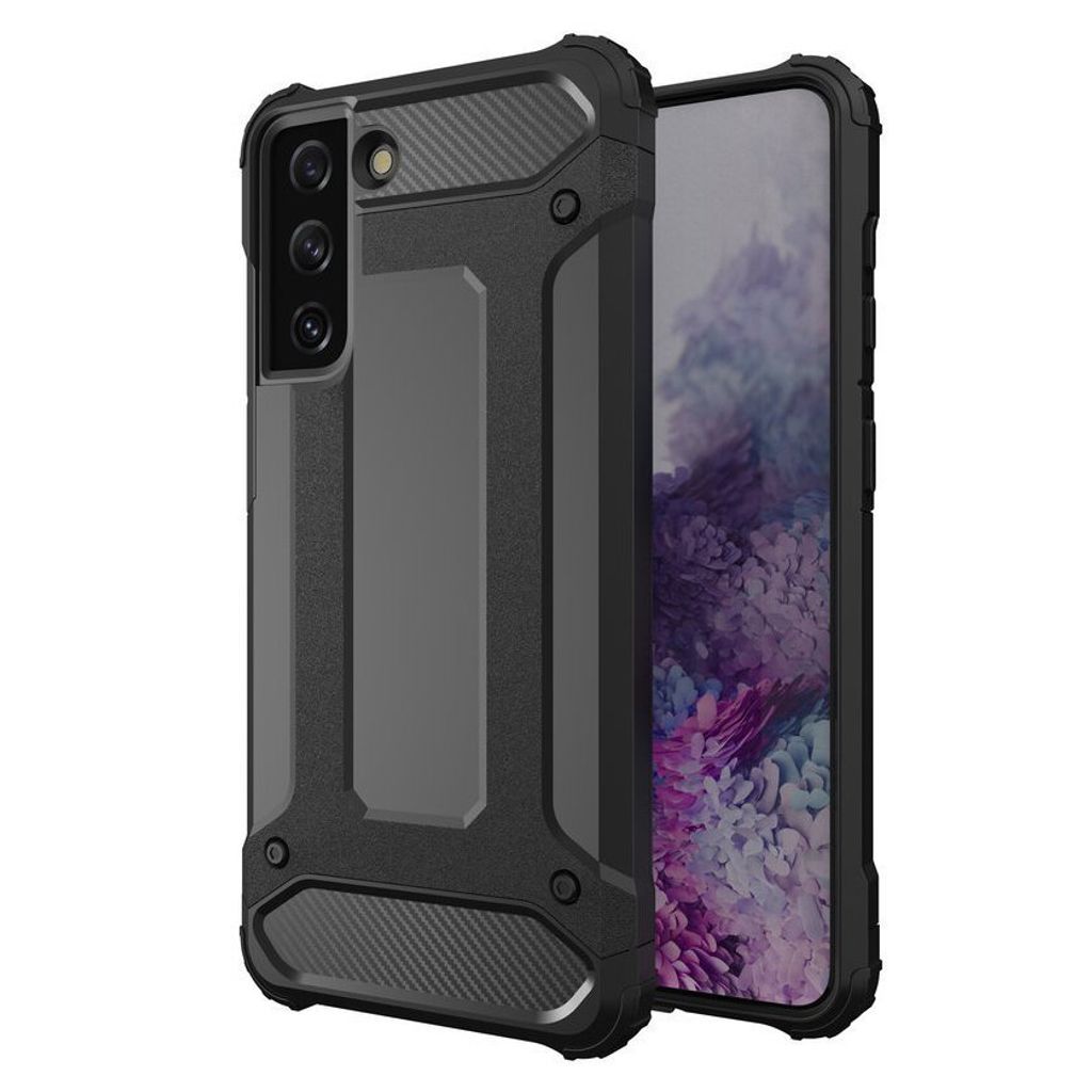 Hybrid Armor Case fr Samsung Galaxy S22+ (S22 Plus), Schwarz