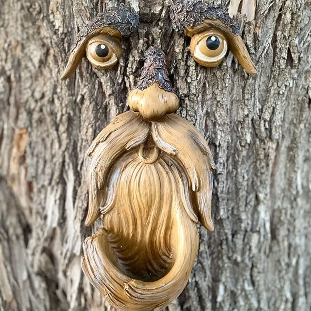 Mangeoire à oiseaux visage d'arbre : égayez votre jardin avec originalité