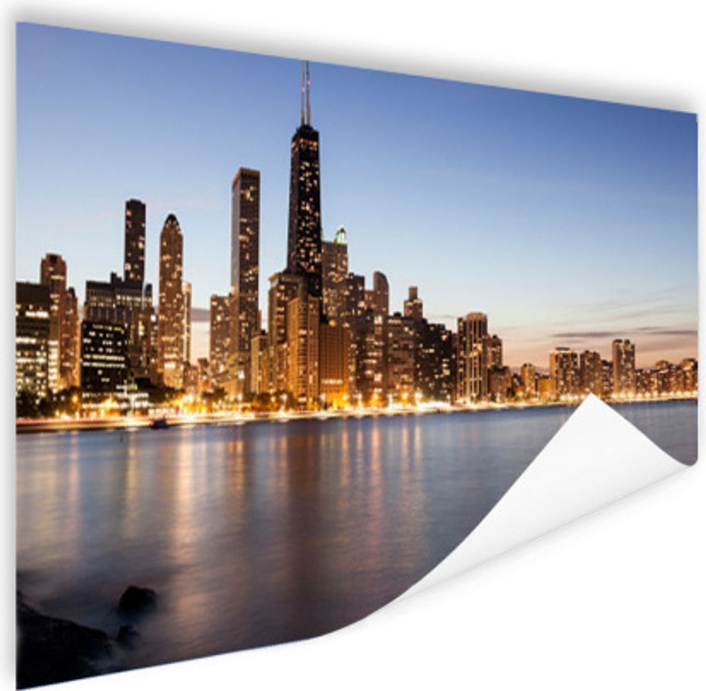 MuchoWow Poster Chicago - Skyline - Wasser 180x120 cm - Fotoplakat