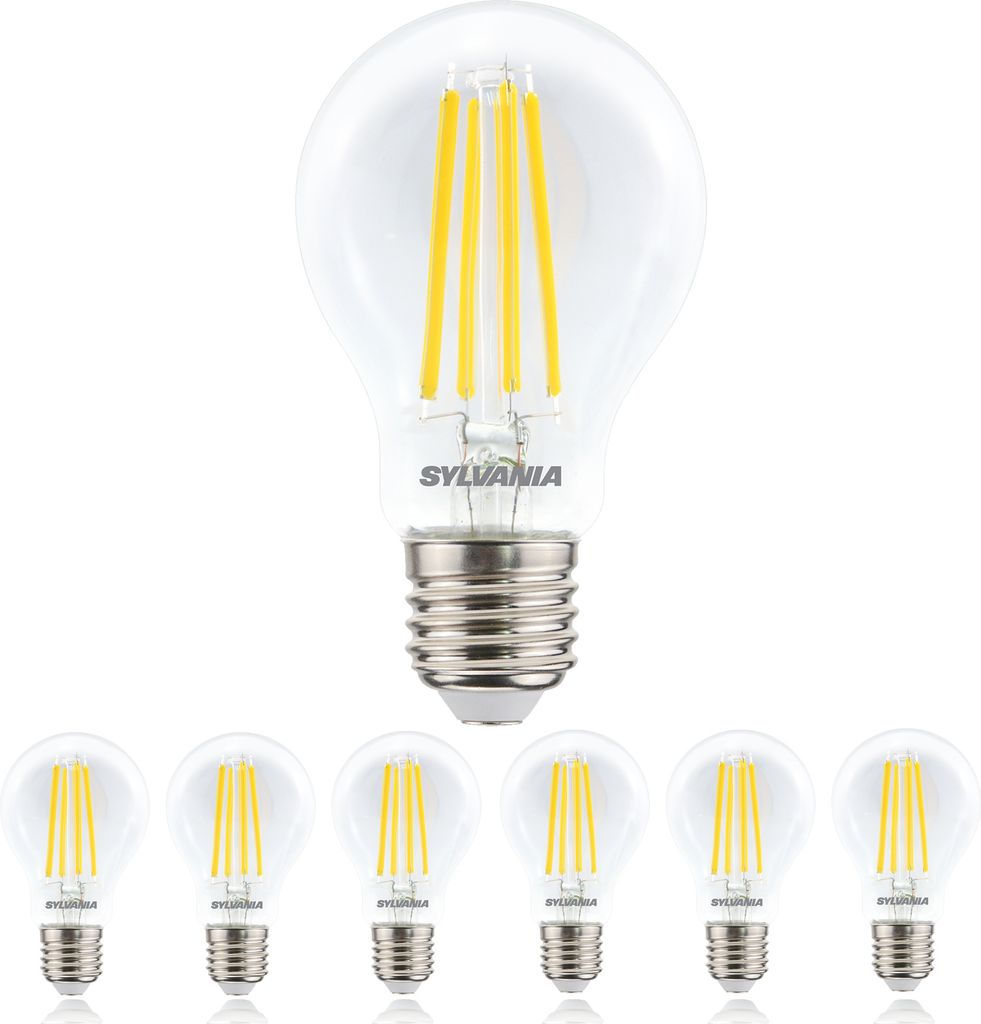 SYLVANIA LED Glühbirne E27 Neutralweiß | 75W Ersatz | 1055 Lumen | 4000K Filament Leuchtmittel | 6er Pack