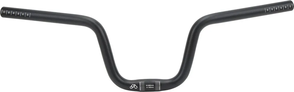Guidon élévateur 25.4mm ergonomique pour vélo pliant type Brompton noir