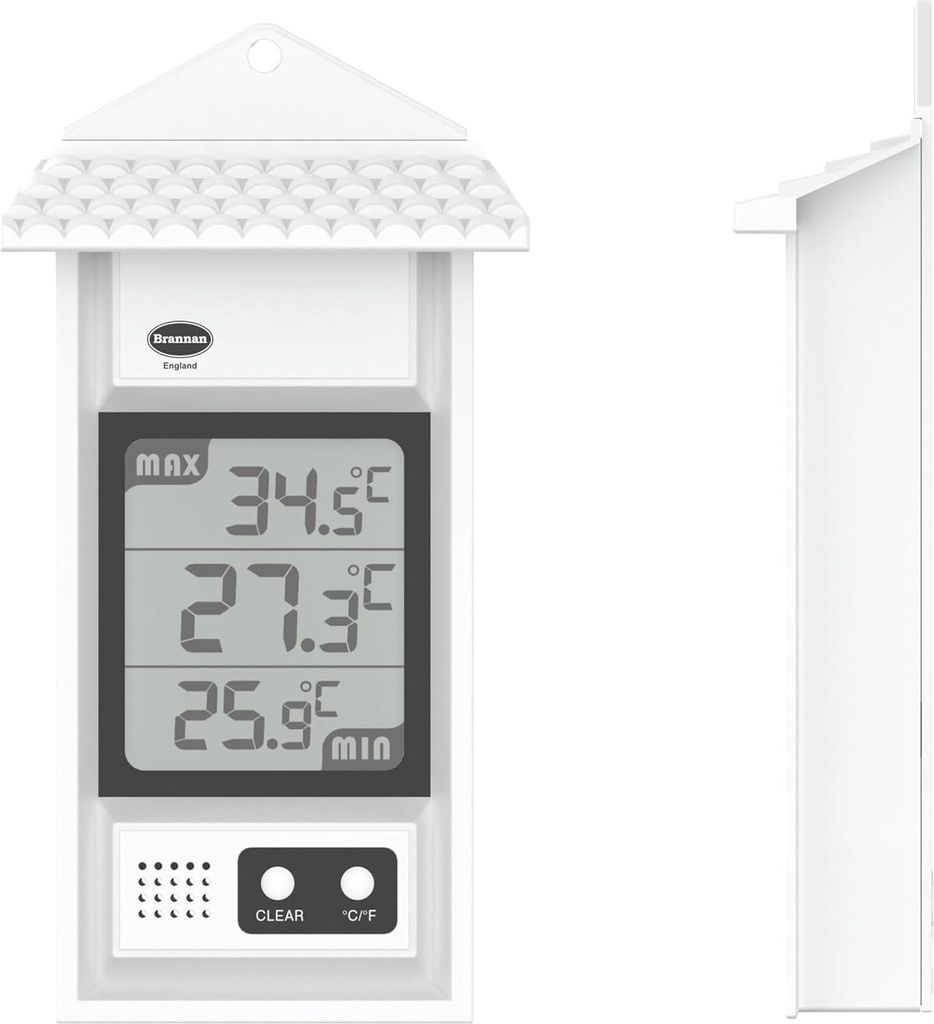Max Min Thermometer mit Dach - Elektronisch