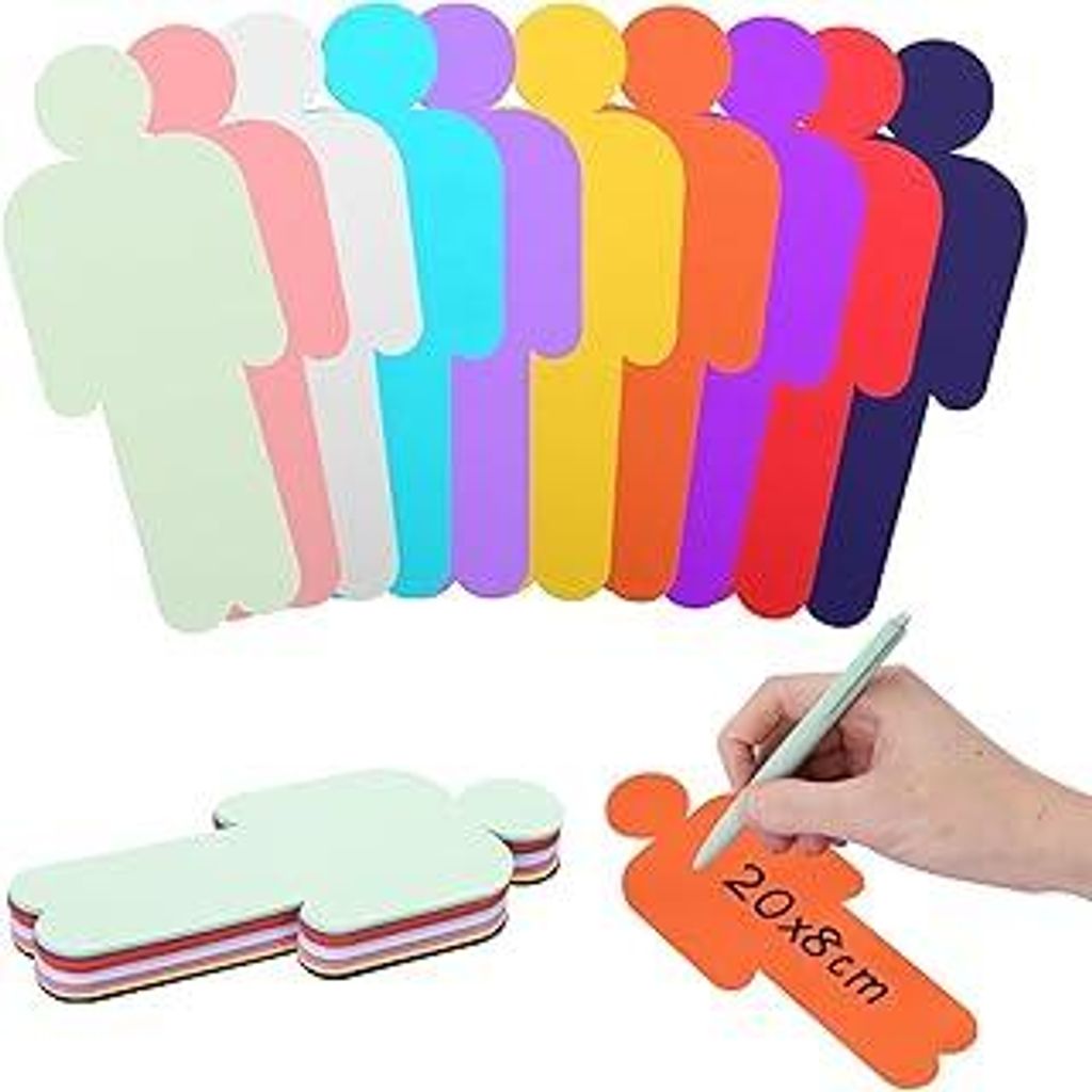 200 Stück Bunte Moderationskarten 20x8 cm Mensch 10 Farben Metaplankarten Set Moderationskoffer Lernkarten Blanko Präsentationskarten Rund für B...