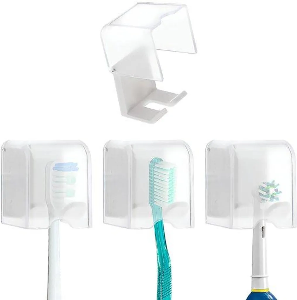 Porte-dentifrice mural avec couvercle et fixation adhésive pour armoire