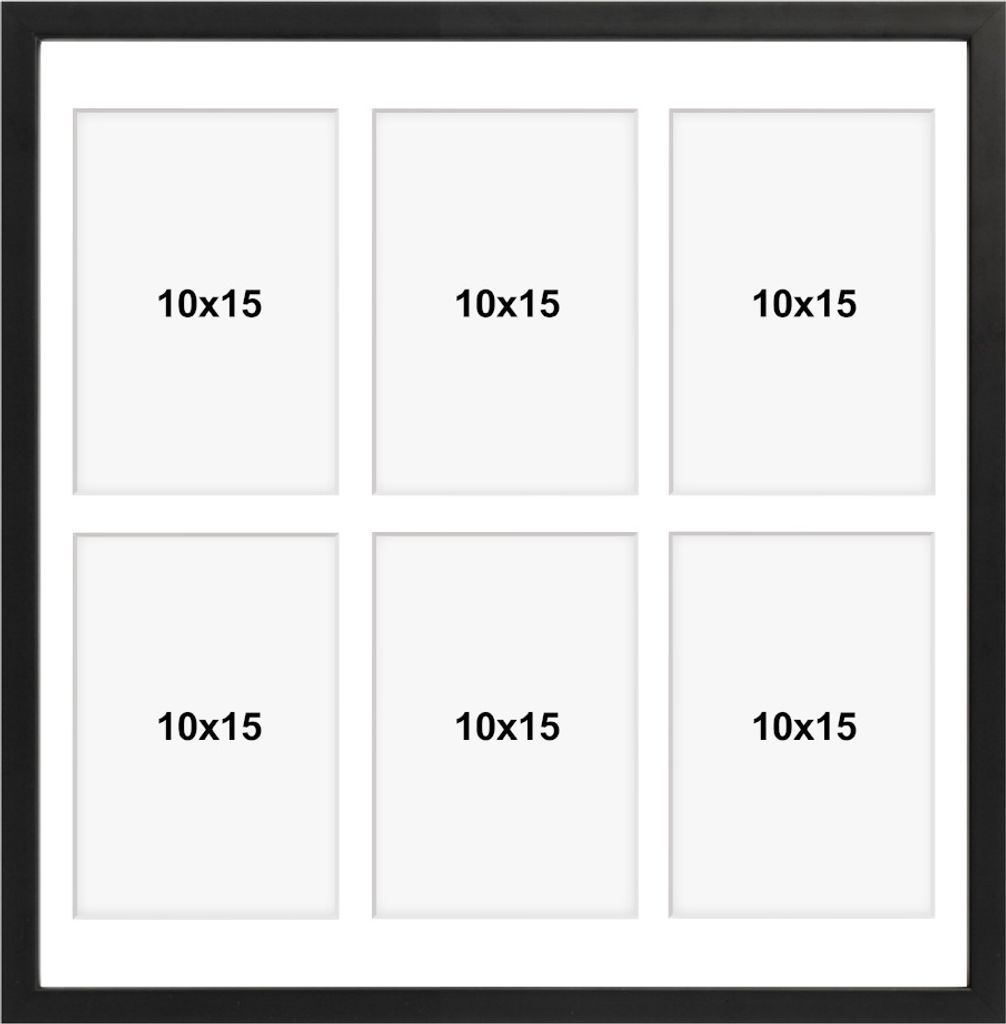 aFFa frames Tisar, Bilderrahmen aus Holz, Acrylglasfront, Mehrfach Bilderrahmen, Bildergalerie, Fotogalerie mit Passepartout, 6 Foto-Ausschnitten f...