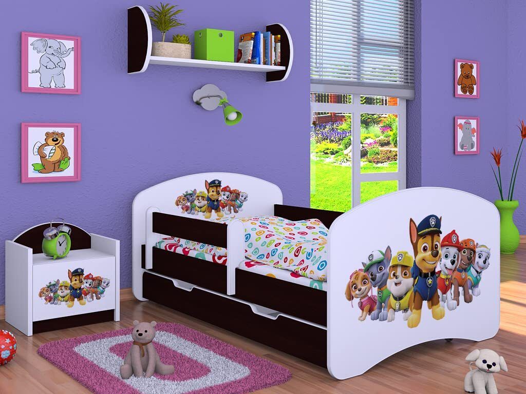 Detská postieľka BDW Super Dogs, detská postieľka, wenge Obrázok produktu 