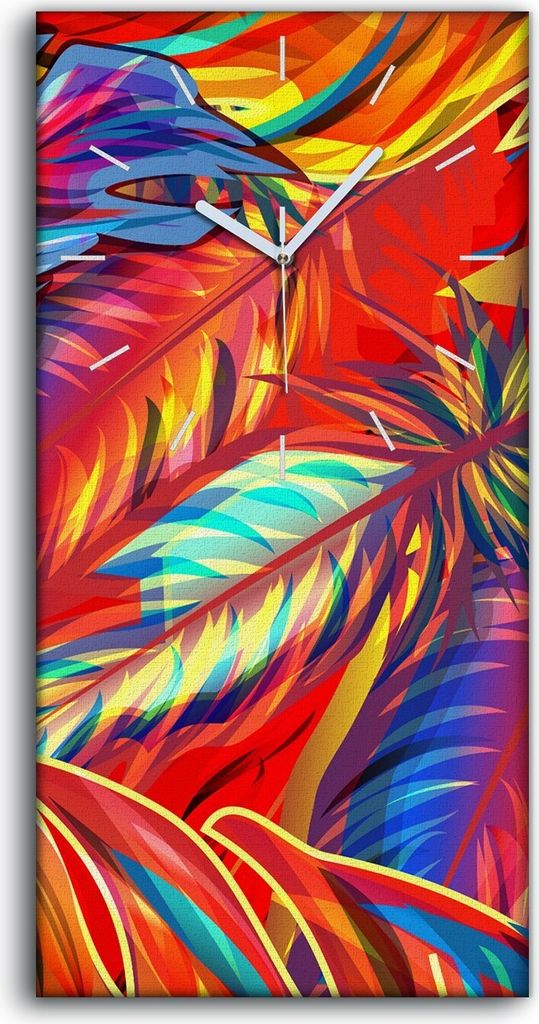 Wandbild Leinwand Bilder mit Uhr 30x60 Kunst bunte Produktbild 