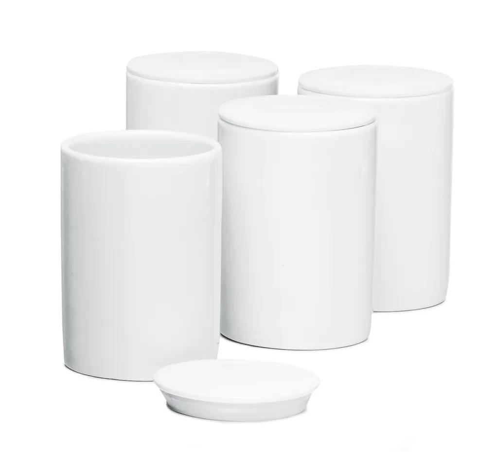 Lot de 4 gobelets de rechange en verre avec couvercles pour JG 80