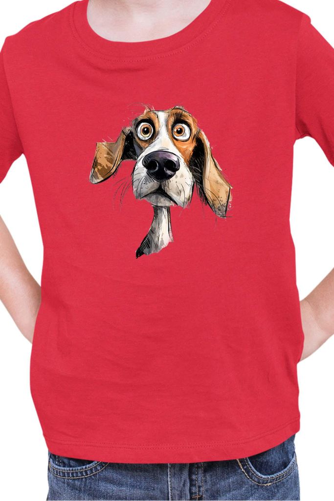 Kinder T-Shirt Funny Dogs Breeds Beagle Dog Breed 020, 7-8 Jahr - 128 / Rot