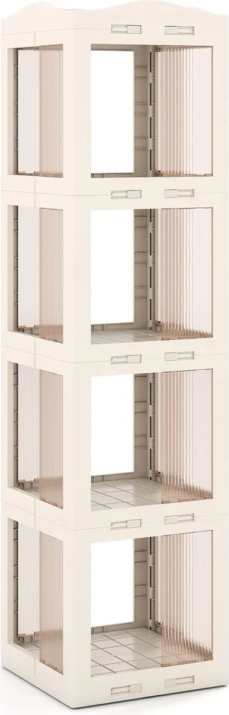 Étagère d'angle cuisine ou salle de bain pliable pivotante blanche