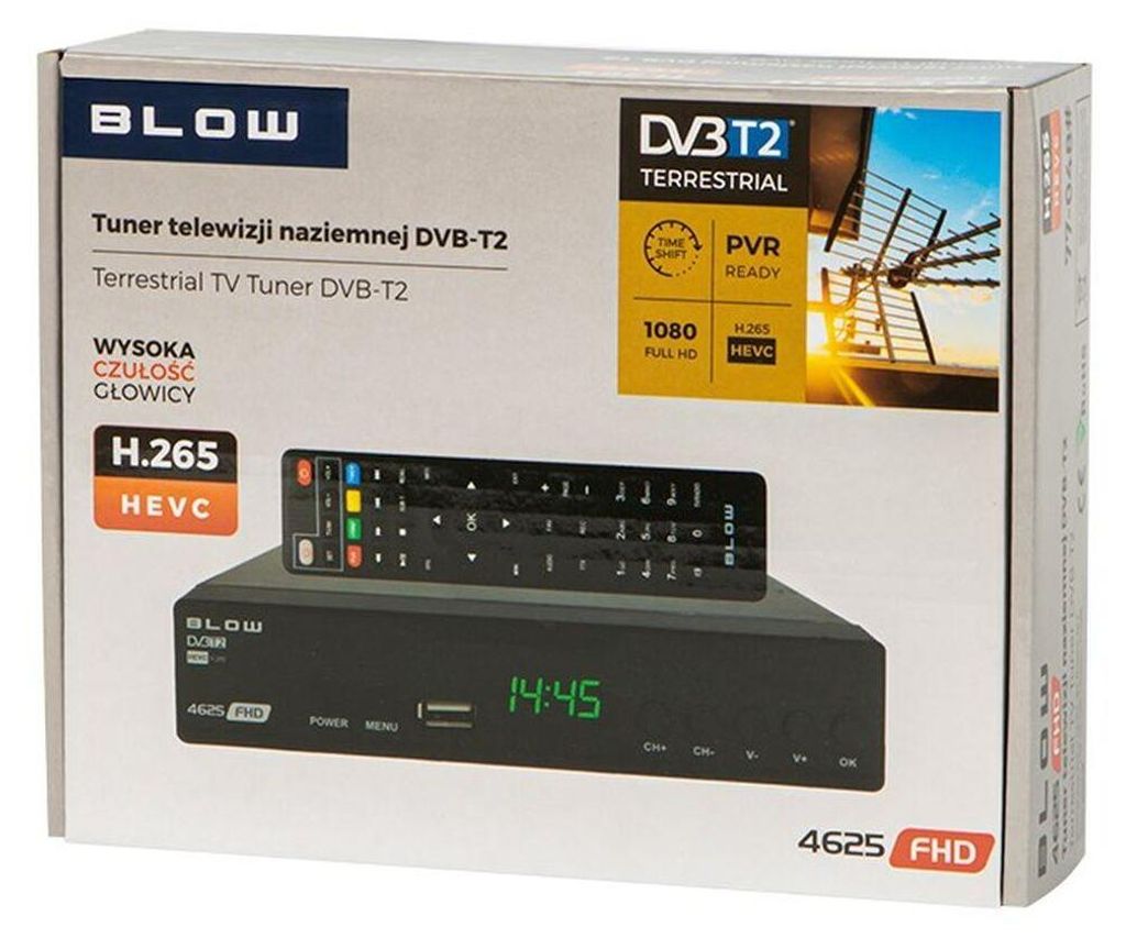 Blow Decoder Dvbt2 Tuner Blow 4625Fhd H265 V2 Produktbild 