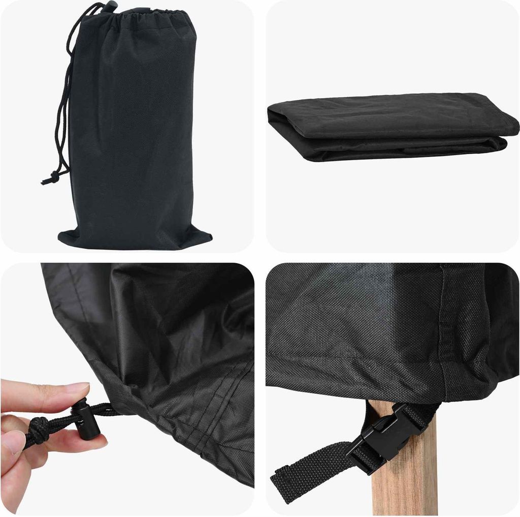 Hightquro Copertura Per Mobili Da Giardino 600D Impermeabile – 320x320x71 Cm Rettangolare Antivento - 2