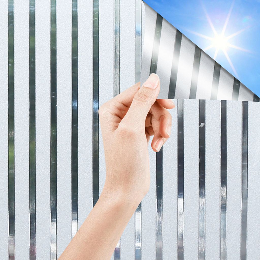 2x Fensterfolie 95% UV-Sonnenschutz Streifen