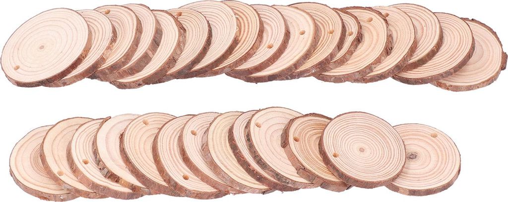 30 Stück Holzspäne zum Selbermachen, rein natürlich, kreatives Basteln, Malen, runde Kiefernkreise