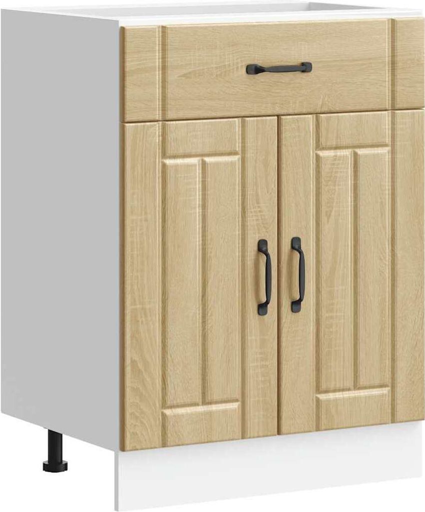 vidaXL Küchen-Unterschrank Lucca Sonoma-Eiche Holzwerkstoff