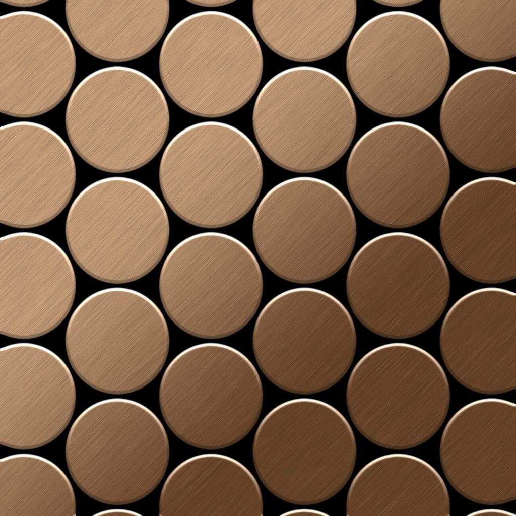 Mosaik Fliese massiv Metall Titan gebürstet kupfer 1,6mm stark Medallion-Ti-AB
