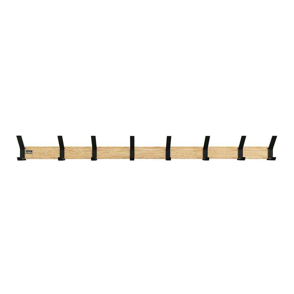 HOME DELUXE Garderobenleiste STRIPE inkl. Haken, Magnete und Bilderregal - 8 x Haken | Wandgarderobe, Hakenleiste