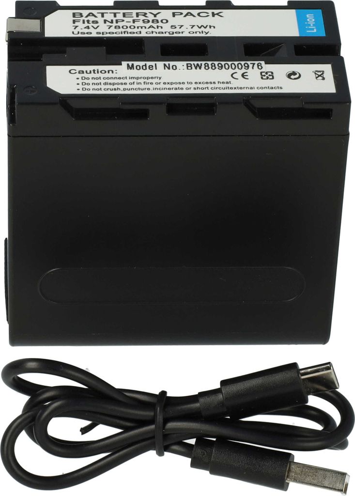 vhbw Akku kompatibel mit Sony CCD-TRV16, CCD-TRT97, CCD-TRV101, CCD-TRV215, CCD-TRV119, CCD-TRV15 Kamera (7800 mAh, 7,4 V, Li-Ion), USB-C Buchse