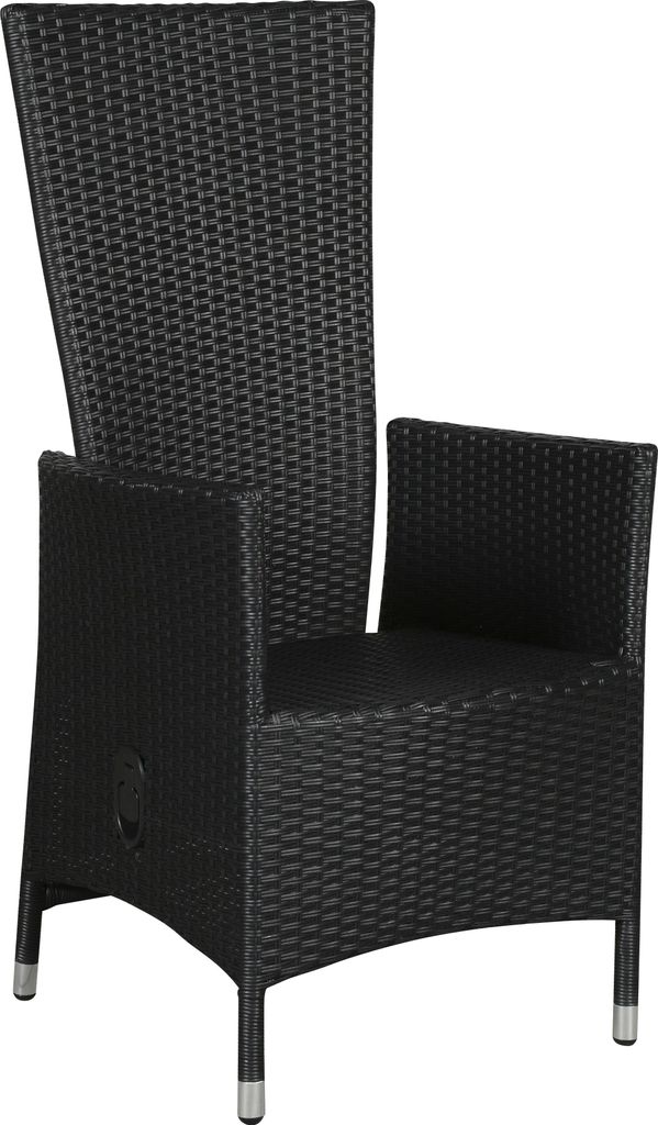 Joops 1 x Gartenstuhl, mit Pumpe und stufenloser Einstellung im Rücken, schwarz.