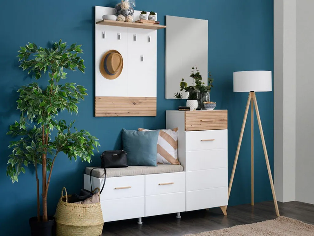 Aménager une entrée organisée : Meuble Longa Blanc Mat avec Miroir - 6