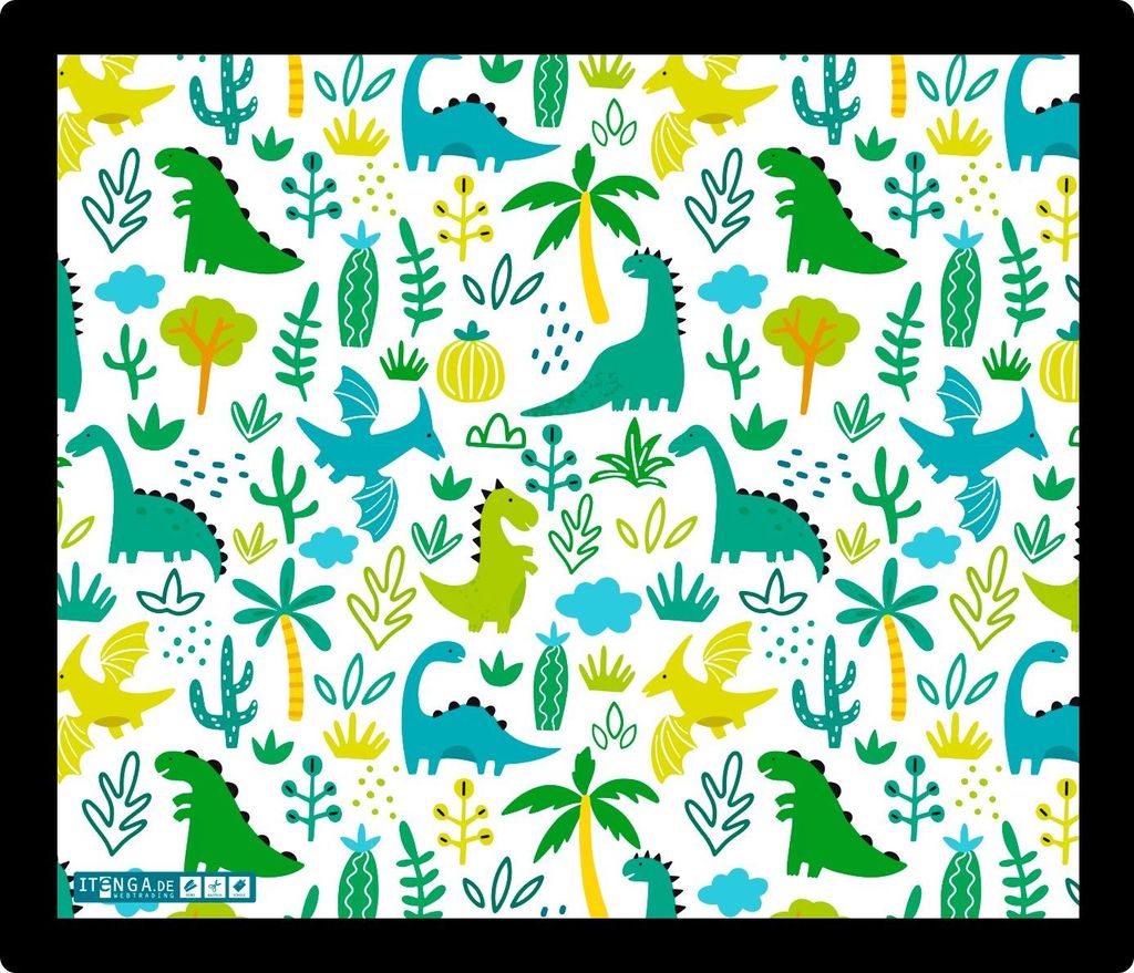 ITENGA Mauspad Dinos - Dinosaurier 21 x 18 cm Kunststoff rutschfest