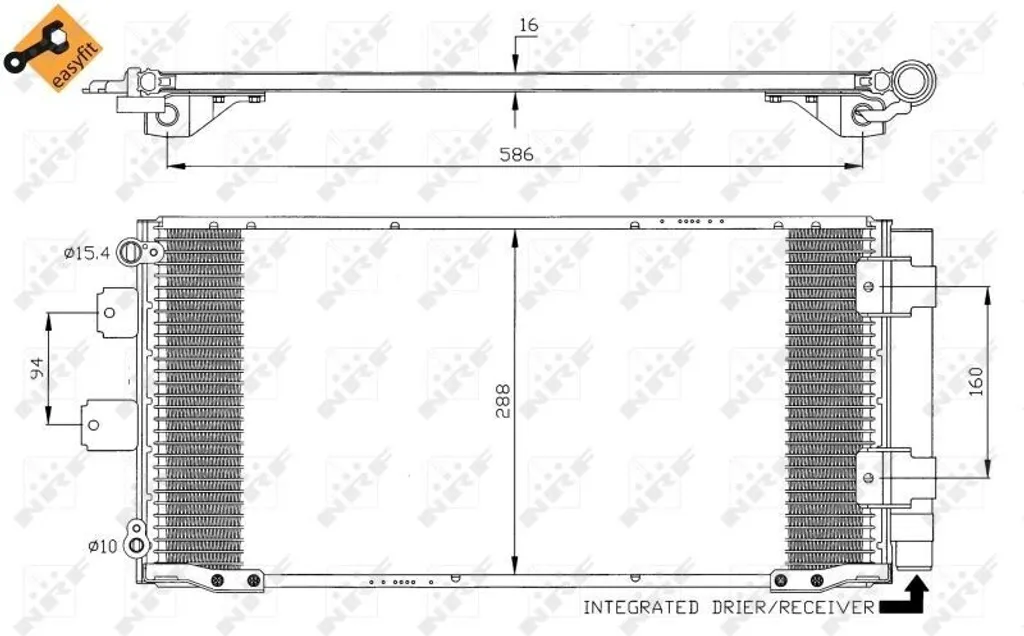 Condenseur NRF 35436 avec déshydrateur pour Corolla E11 OE 8846002060